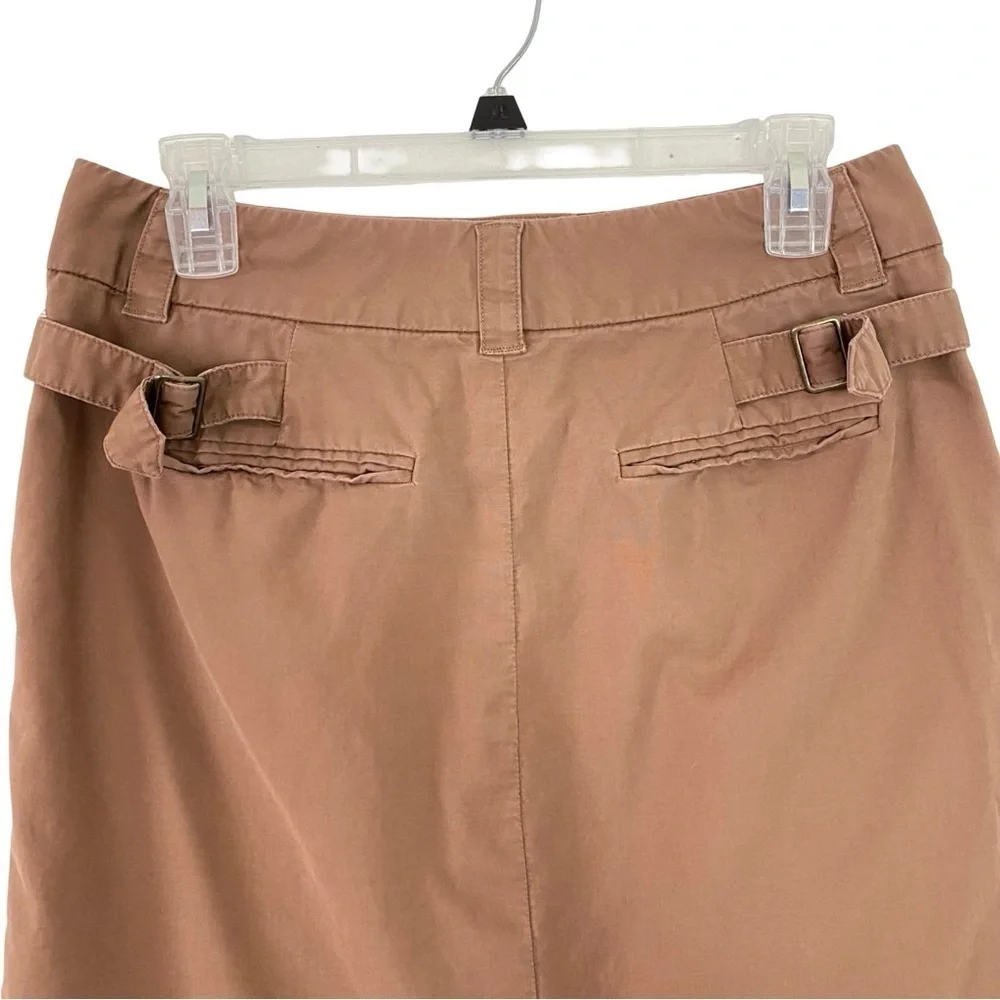 Anthropologie Elevenses Tan Skirt Womens Size 6 Small Safari Pleated Pockets
